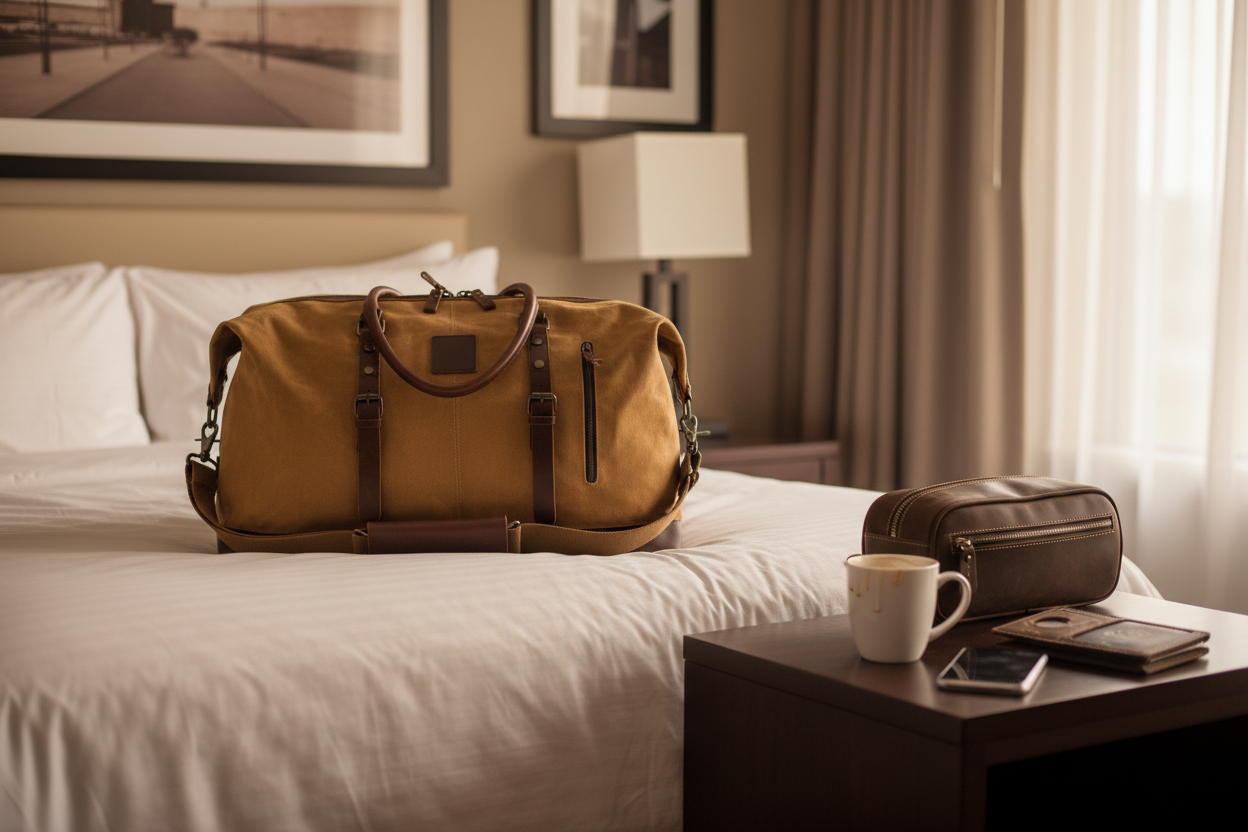 make it less ai. maybe the wallet not perfecty open and the extra handle part of the bag doesnt need to be there